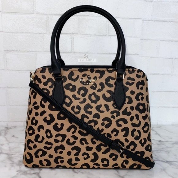 kate spade Handbags - Kate Spade Darcy Leopard Cheetah Large Satchel Tote Crossbody